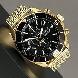 Hugo Boss Men’s Ocean Gold Steel Watch NEW